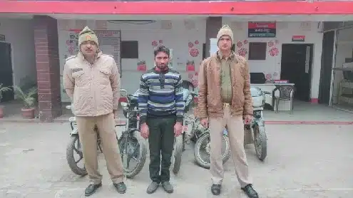 पुलिस ने मेरठ के अन्तर्राज्यीय वाहन चोर को किया गिरफ्तार, चोरी की 5 बाईक बरामद